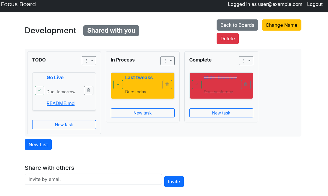 Focus Board -screenshot