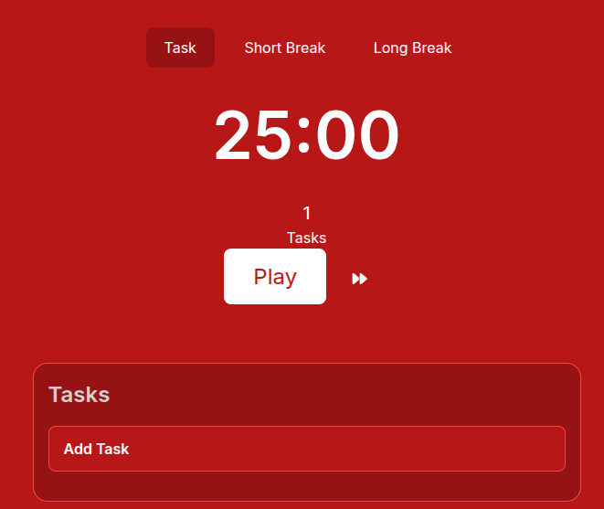 Pomodoro timer -screenshot